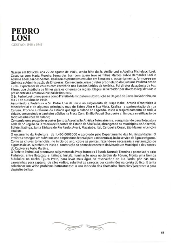 Foto - Registro biográfico dos prefeitos de Botucatu - Olavo Pinheiro Godoy