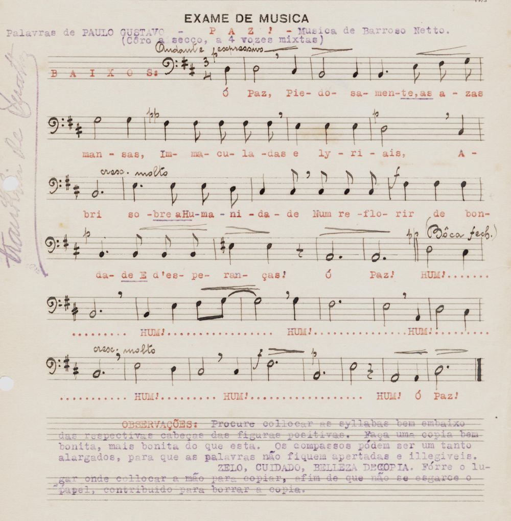 Foto - Espólio musical do Prof. Alfredo Franklin de Mattos
