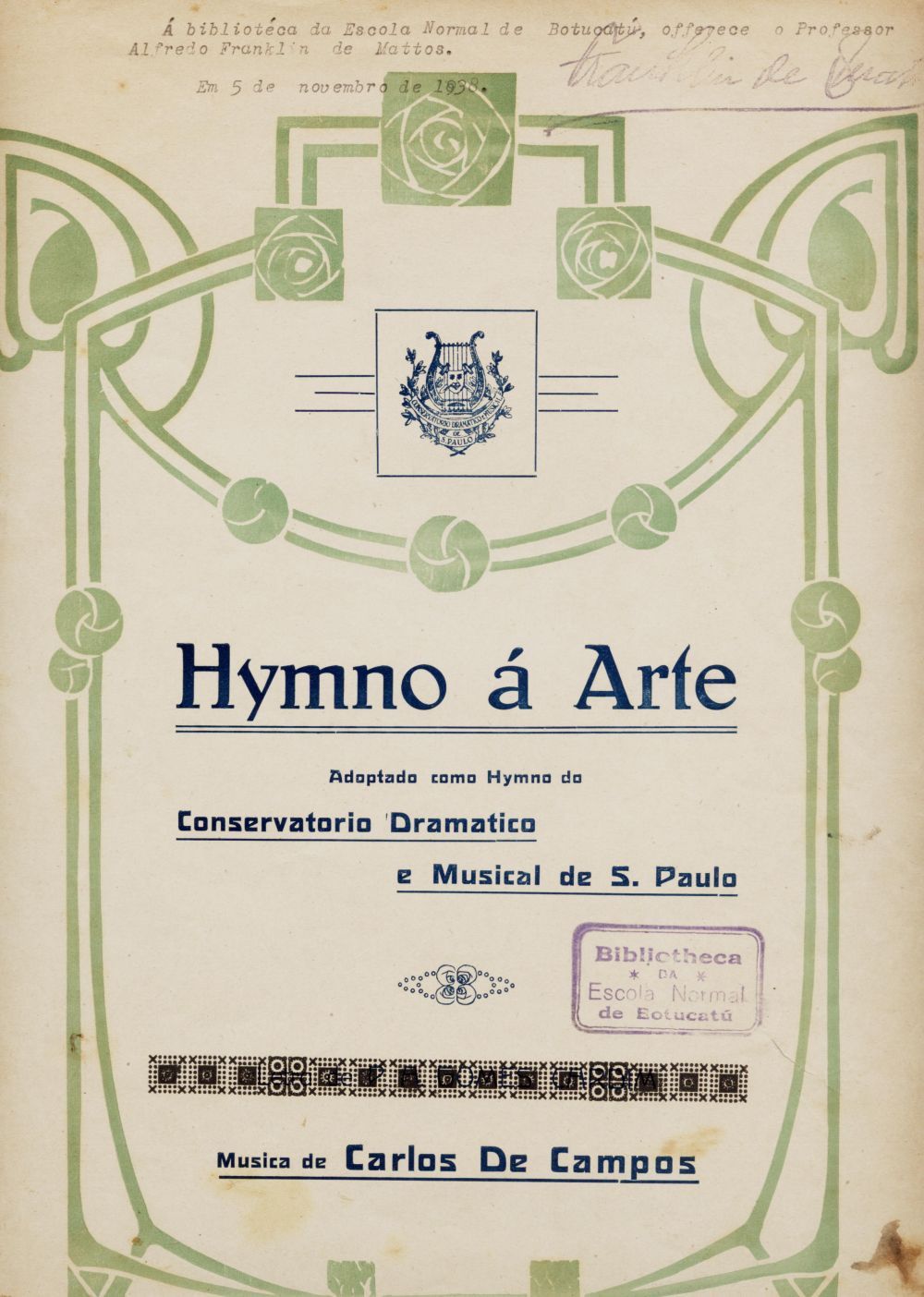 Foto - Espólio musical do Prof. Alfredo Franklin de Mattos
