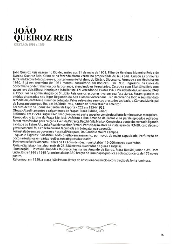 Foto - Registro biográfico dos prefeitos de Botucatu - Olavo Pinheiro Godoy