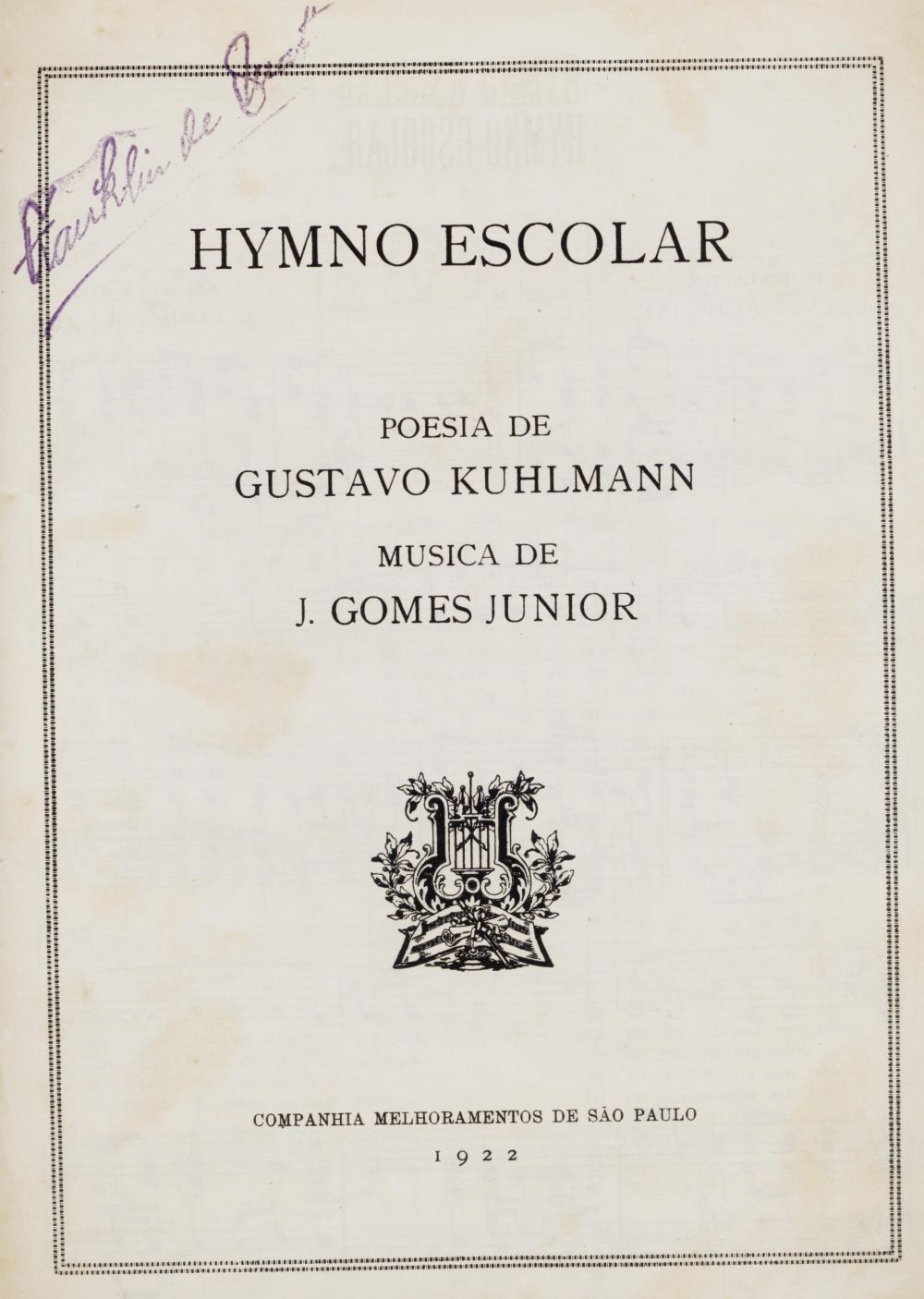 Foto - Espólio musical do Prof. Alfredo Franklin de Mattos
