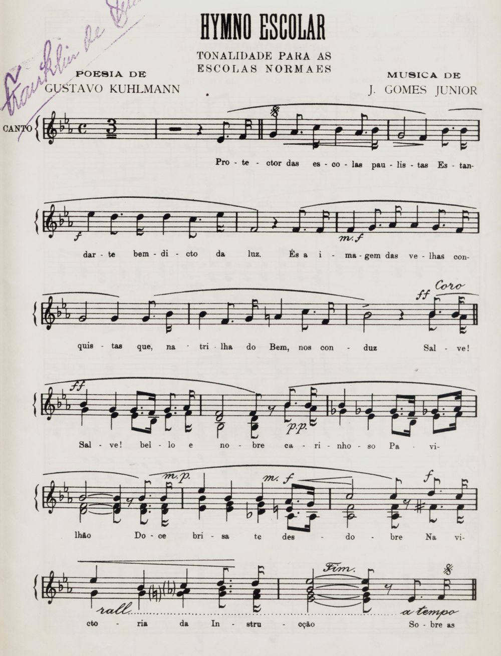 Foto - Espólio musical do Prof. Alfredo Franklin de Mattos
