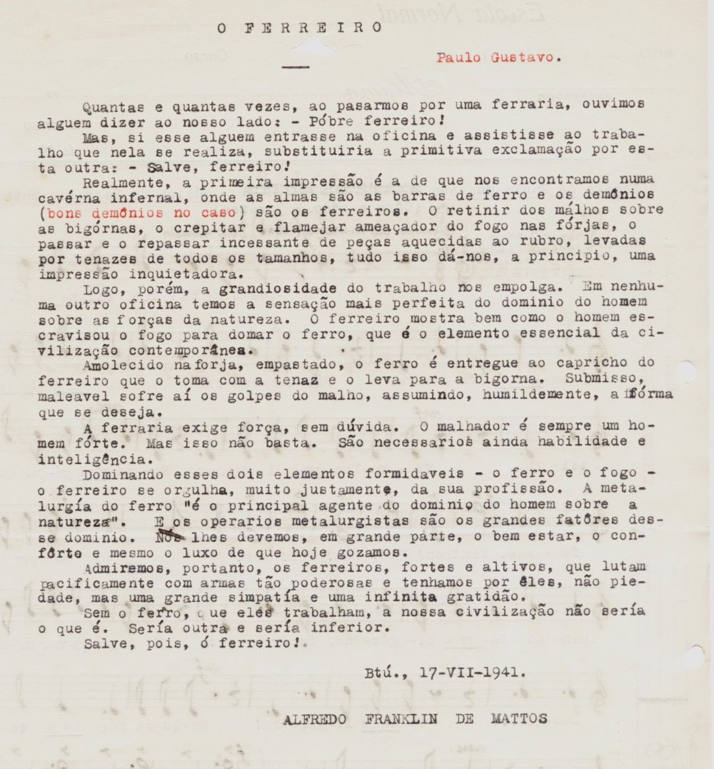 Foto - Espólio musical do Prof. Alfredo Franklin de Mattos
