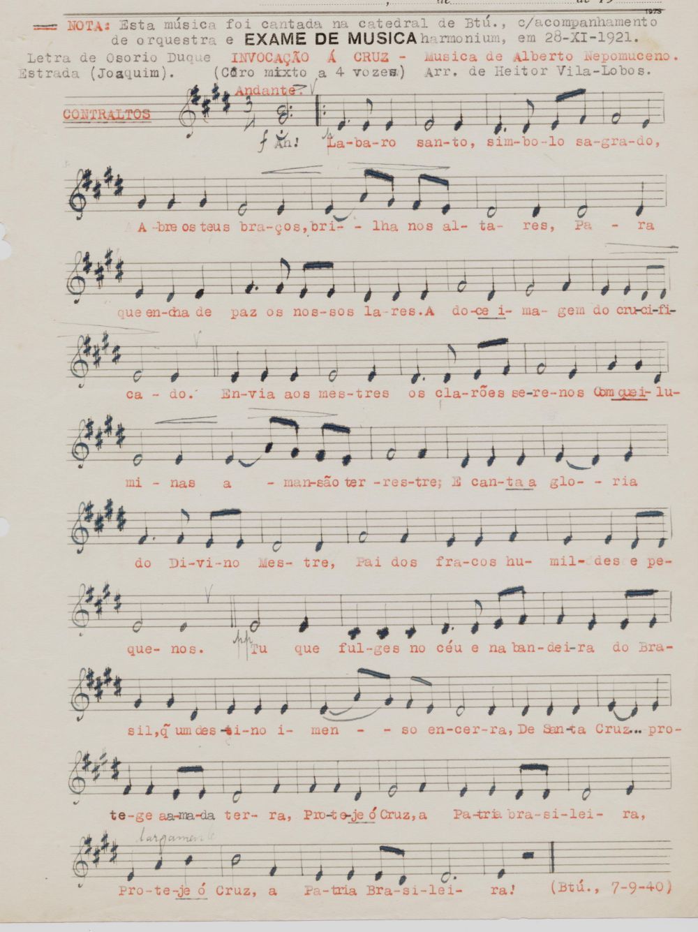 Foto - Espólio musical do Prof. Alfredo Franklin de Mattos
