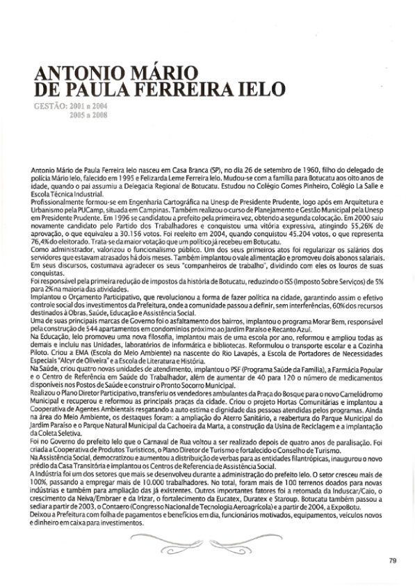 Foto - Registro biográfico dos prefeitos de Botucatu - Olavo Pinheiro Godoy