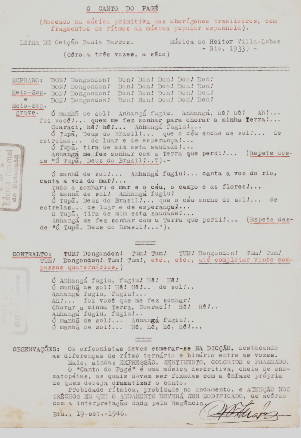 Foto - Espólio musical do Prof. Alfredo Franklin de Mattos
